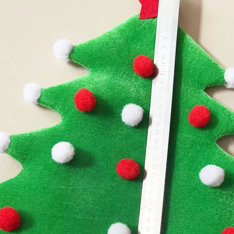 Gorro de Papá Noel con Forma de Árbol de Navidad 3D y Bolas de Pelo Sombrero Festivo para Adultos Niños Fiesta Rojo Verde