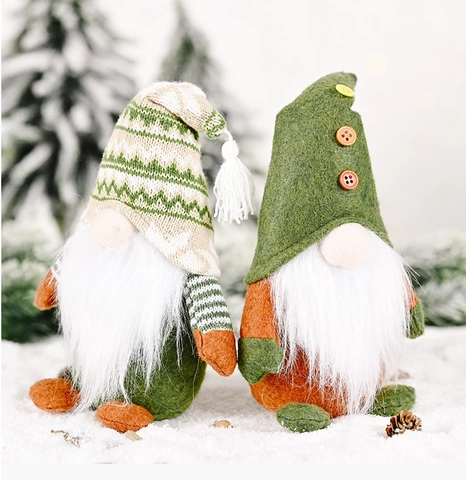Gnomo de Navidad Muñeco Hecho a Mano Sueco Tomte Peluche Nórdico Papá Noel Adorno Para Mesa Hogar Fiesta Navideña