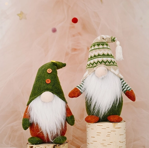 Gnomo de Navidad Muñeco Hecho a Mano Sueco Tomte Peluche Nórdico Papá Noel Adorno Para Mesa Hogar Fiesta Navideña