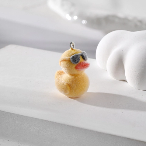 Süße Beflockte Tier Anhänger DIY Schmuckzubehör Ente Pinguin Capybara Eisbär Charms Für Ohrringe Schlüsselanhänger
