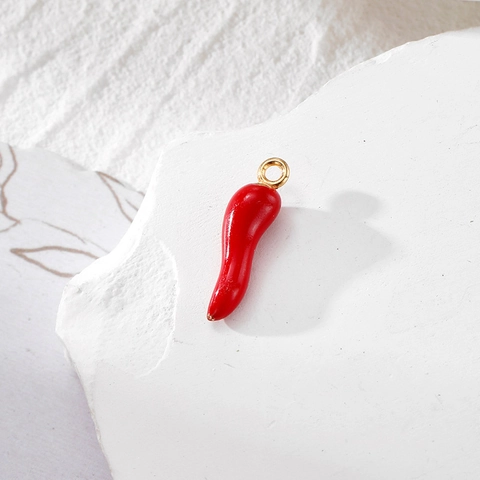 Alloy Enamel Chili Pepper Pendant Charms For DIY Jewelry Making Accessories For Earrings Necklace Bracelet Handmade Crafts