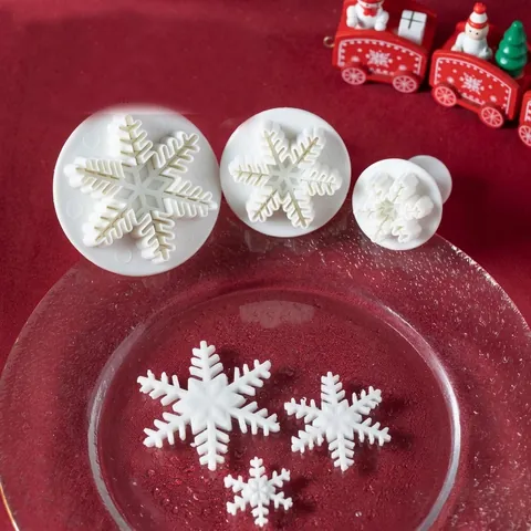 Schneeflocke Ausstecher Set Lebensmittelqualität Kunststoff Fondant Kuchenform Für Winter Weihnachten Keks Dekoration Backwerkzeuge