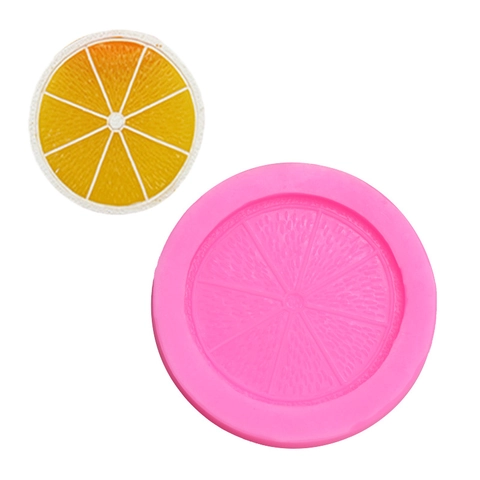 DIY Lemon Slice Silicone Mold Round Fruit Texture Fondant Chocolate Cake Decorating Baking Tool Pink Craft Mold For Home Kitchen