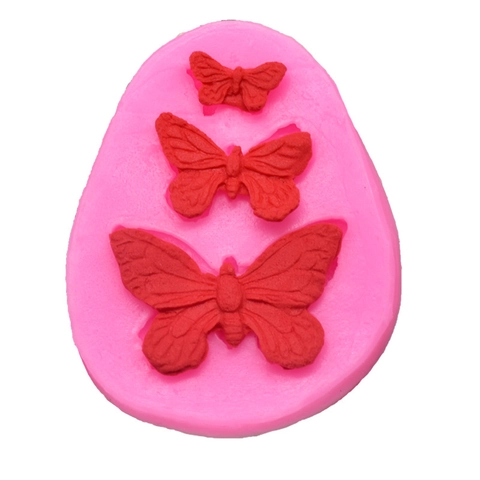 DIY Schmetterling Silikon Fondant Form 3 Loch Kleine Schmetterlingsform Kuchenform Schokoladen Mousse Dessert Backwerkzeuge