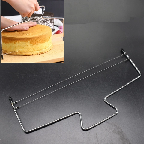 Professional 304 Stainless Steel Double Wire Cake Leveler Adjustable Layering Slicer Cutting Tool For Home Baking