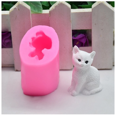 Stampo in Silicone per Gatti 3D per Torta Fondente Cioccolato Resina Gesso DIY Artigianato Rosa Gattino Forma Animale Strumento di Decorazione
