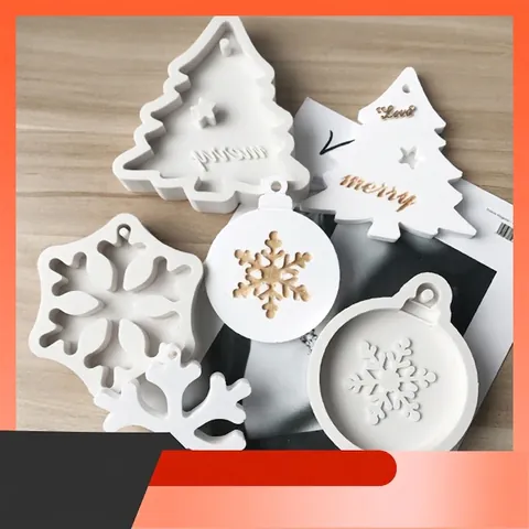 Kerst Siliconen Vorm DIY Gips Hars Gietvorm Sneeuwvlok Boom Monstera Blad Hangend Ornament Sleutelhanger Knutselvorm