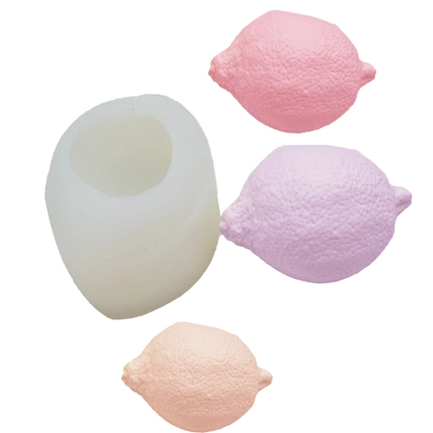 3D-Zitronenform-Silikonform Zum Backen Von Fondant Kuchen Schokolade Fruchtstruktur Gips Kerze Seife Harz Basteln