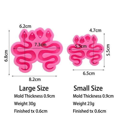 DIY Schlangenform Silikonform Für Harz Schlüsselanhänger Ohrring Herstellung Spiegeloberfläche Epoxy Handwerk Form Rosa