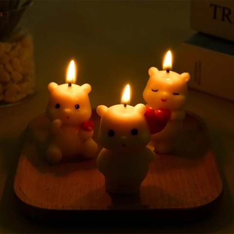 Cute Mini Bear Silicone Mold 3D Animal Shape For Candle Soap Making Chocolate Cake Decoration DIY Fondant Plaster Craft