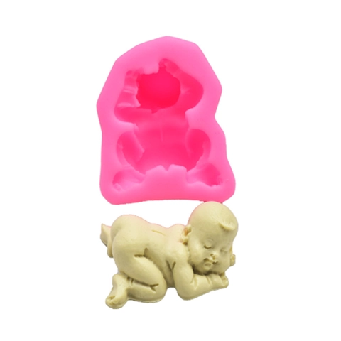 DIY Realistische Schlafende Baby Silikonform Für Kuchen Fondant Schokolade Gips Ornament Handgemachte Seife Aromatherapie Werkzeug
