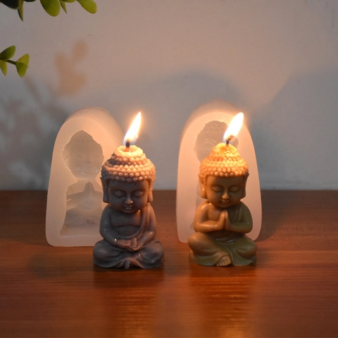 3D Buddha Statue Silicone Mold For DIY Handmade Candle Soap Plaster Resin Zen Art Crafting Tool Desktop Decoration Home Decor