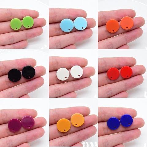 Componenti per Orecchini Fai da Te in Acrilico Geometrico Perno Tondo Quadrato a Ventaglio Colori Caramella Accessori Gioielli