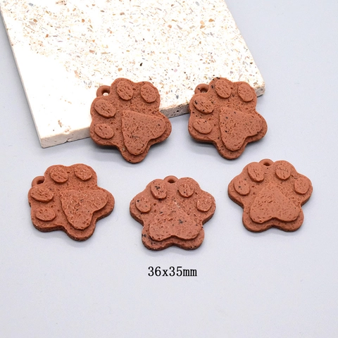 Pendentif Simulation Nourriture Biscuit Patte de Chat Résine Accessoire Bijoux DIY pour Boucles d'Oreilles Collier Porte-clés Brun