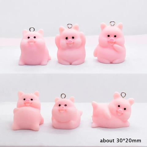 Cute Cartoon Yoga Pig Acrylic Pendant DIY Jewelry Accessories Pink Resin Pig Animal Charms For Earrings Keychain Decorations