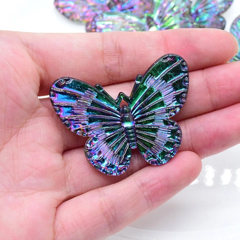 Iridescent Acrylic Butterfly Pendants For DIY Jewelry Making Cute Colorful Insect Charms For Earrings Necklaces Keychain Accessories