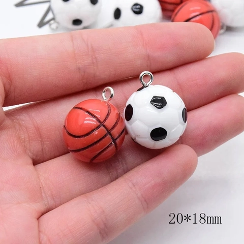 Mini 3D Basketball Fußball Harz Charms DIY Sport Stil Anhänger Schmuckherstellung Zubehör Für Ohrringe Schlüsselanhänger Handarbeit