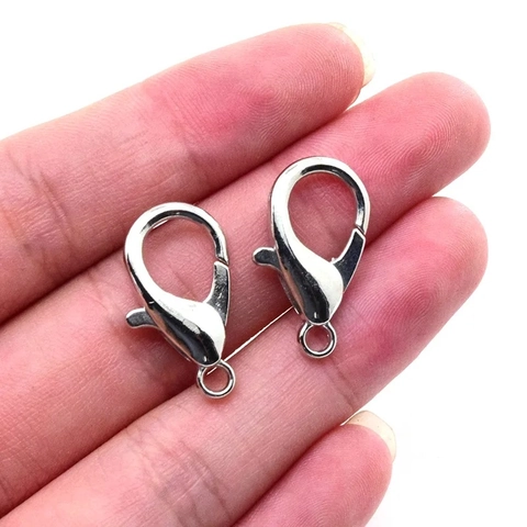 Cierre de Langosta de Aleación Tono Plateado Suministro de Joyería Para DIY Collar Pulsera Llavero Gancho Accesorio de Bolso