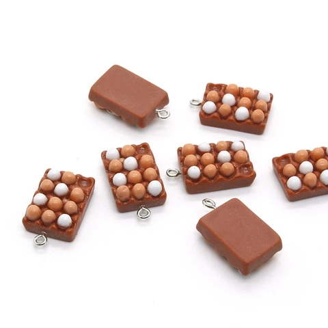 Pendentif Boîte À Œufs 3D Simulé En Résine Breloques Alimentaires En Résine Pour Boucles D'oreilles DIY Porte-clés Bijoux