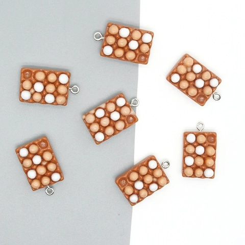Pendentif Boîte À Œufs 3D Simulé En Résine Breloques Alimentaires En Résine Pour Boucles D'oreilles DIY Porte-clés Bijoux