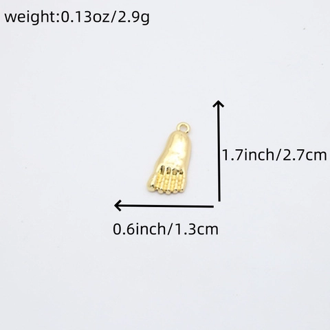 Alloy Gold Hand Gesture Ear Foot Pendant Charms With Rhinestone For DIY Necklace Bracelet Making Hip Hop Jewelry Charms