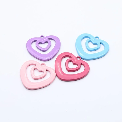 Hollow Heart Shaped Alloy Pendants DIY Jewelry Making Accessories For Earrings Necklace Keychains Heart Cutout Charms