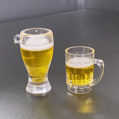 Creative Simulation Beer Mug Resin Pendants DIY Miniature Drink Charms For Earrings Necklace Keychain Making Craft Accessories