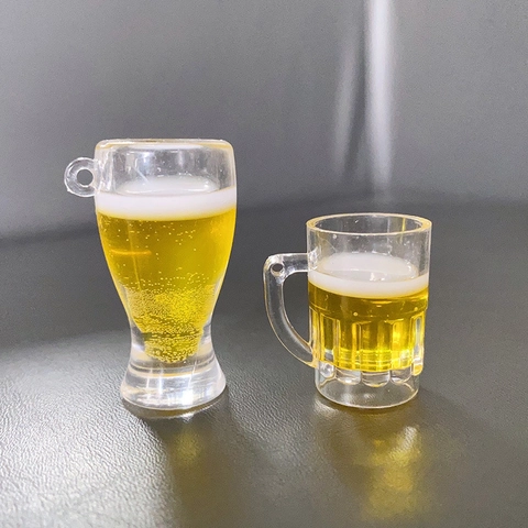 Creative Simulation Beer Mug Resin Pendants DIY Miniature Drink Charms For Earrings Necklace Keychain Making Craft Accessories
