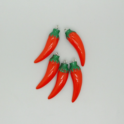 Simulation Red Chili Pepper Resin Charms For DIY Jewelry Making Mini Vegetable Pendants For Earrings Necklace Keychain