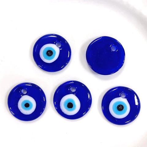 Turkish Evil Eye Glass Pendants Dark Blue Nazar Lucky Eye Beads Charms For DIY Jewelry Making Necklace Earrings Keychains Accessories