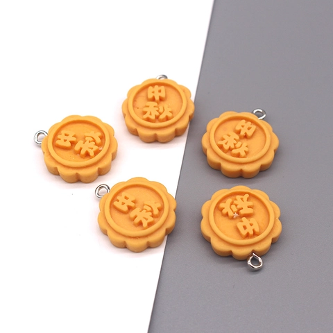 Mid-Autumn Festival Mooncake Resin Pendants DIY Handmade Food Earring Keychain Accessories Cartoon Jewelry Charms For Women