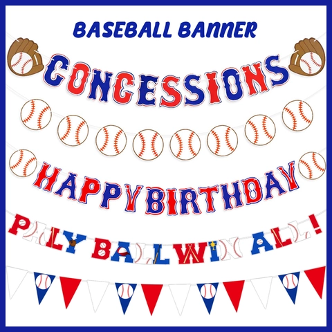 Baseball Thema Geburtstag Party Dekoration Set Einweg Pappteller Becher Servietten Tischdecke Banner Kuchen Topper Für Sport Party Zubehör