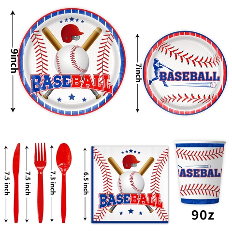 Baseball Thema Sport Geburtstag Party Dekorationen Pappteller Becher Servietten Tischdecke Banner Set Für Kinder Party Zubehör