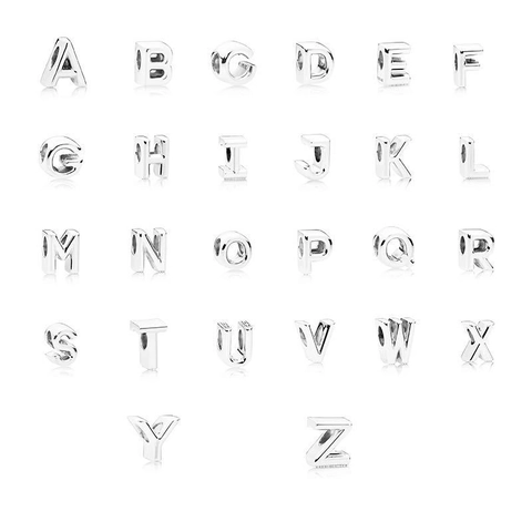 Alphabet A-Z DIY Charm Beads Alloy Metal Initial Letter Beads For Bracelet Necklace Making Minimalist Women Fashion Accessory