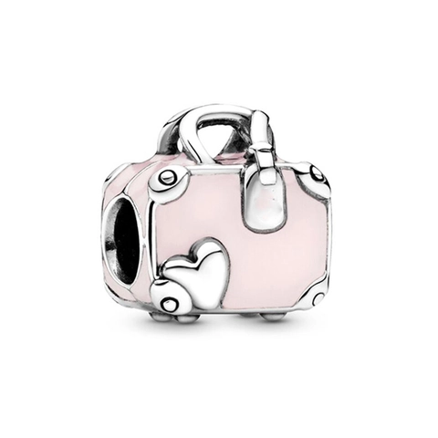 Silver Plated Alloy Travel Theme Charms Airplane Suitcase Bicycle Ferris Wheel Zirconia Pendants For DIY Bracelet Jewelry