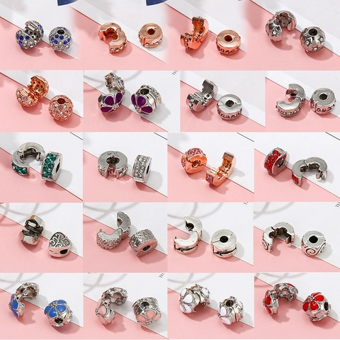 Zinklegering Kristal Tussenkralen Voor DIY Armband Sieraden Maken Emaille Bedeltjes Strass Stopper Voor Dames Accessoires