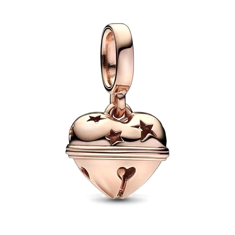 Rose Gold DIY Charms Zinc Alloy Heart Flower Snowflake Pendants For 3mm Bracelet Rhinestone Enamel Jewelry Making Accessories