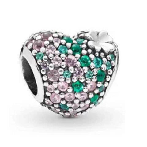 DIY Zinc Alloy Heart Flower Rhinestone Charms Beads For Hand Chain Bracelet Jewelry Making Findings Women Fashion Accessories