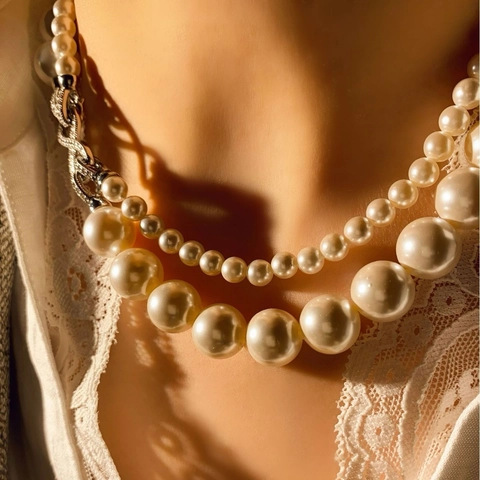 Conjunto de Joyería de Perlas Artificiales Vintage Elegante Collar de Aleación con Diamantes de Imitación Pulsera para Mujer Boda Fiesta Regalo Accesorio Exquisito