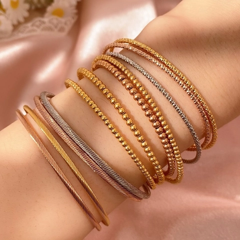 Edelstahl Schraubenmuster Armreif Mit Schraubendreher Stapelbare Sphärische Perle Modeschmuck Für Damen Geschenk