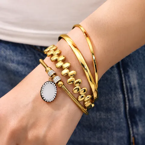 Minimalistisches Edelstahl Armband Mit Magnetverschluss Für Damen Personalisiertes Strass Eingelegtes Armreif Europa Stil Schmuck Geschenk