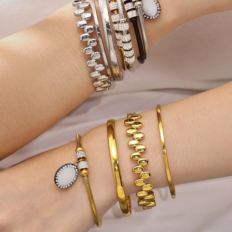 Minimalistisches Edelstahl Armband Mit Magnetverschluss Für Damen Personalisiertes Strass Eingelegtes Armreif Europa Stil Schmuck Geschenk