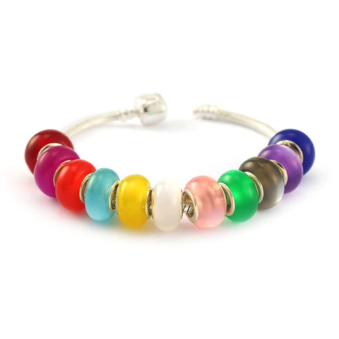 Colorful DIY Large Hole Beads Alloy Resin Charms For Bracelet Necklace Jewelry Making Handmade Crafts Accessories Gift
