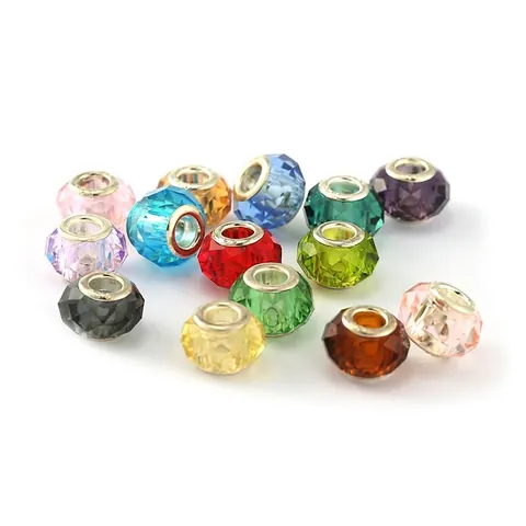 Facettierte Lampenarbeit Glasperlen Mit Kern Großloch Anhänger Für DIY Armband Herstellung Damen Kinder Schmuck