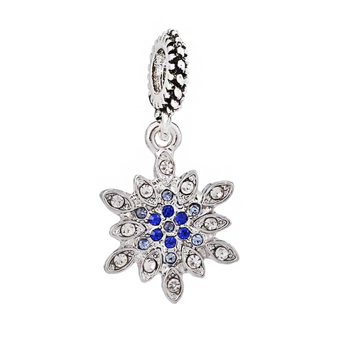 Alloy Christmas Snowflake Charms Rhinestone Enamel Pendants For DIY Jewelry Making Bracelet Necklace Accessories For Women