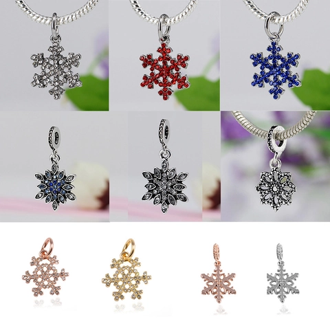 Vintage Legierung Schneeflocke Anhänger Strass Kristall Charms Für DIY Armband Halskette Herstellung Winter Weihnachten Schmuck Geschenk Damen
