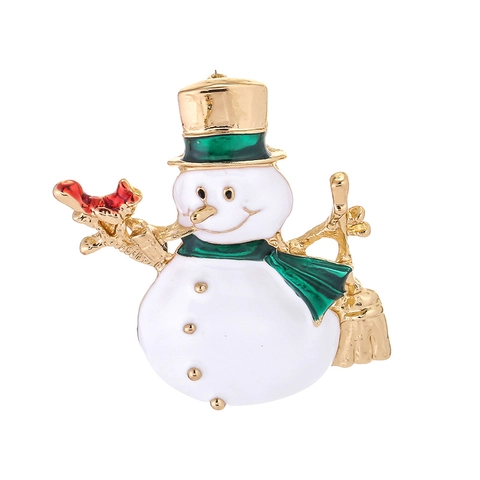Moda Muñeco de Nieve Broche de Esmalte Aleación Galvanizada Alfiler de Navidad Joyería de Invierno Colorida Regalo Mujeres Hombres