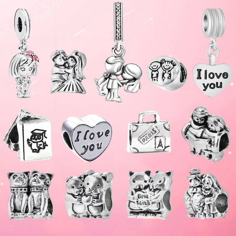 Vintage Legierung Perle Charm Für DIY Armband Halskette Schmuckherstellung Herz Tier Buchstabe Hochzeit Muttertag Geschenk Damen
