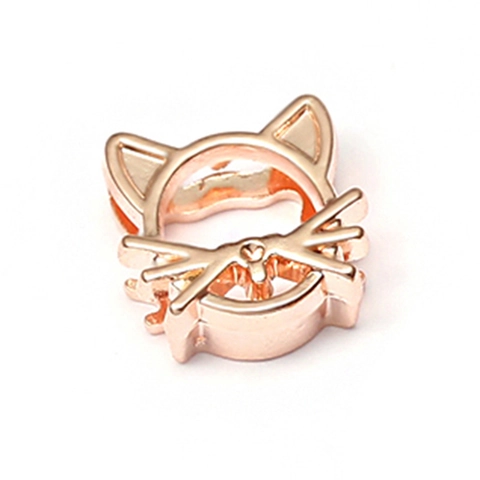Mignon Charme en Alliage Tête de Chat Creux Accessoire de Bijoux pour Bracelet Mesh DIY Or Argent Or Rose