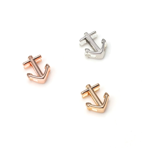 Fashion Alloy Anchor Shape DIY Pendant Charm Silver Plated Jewelry Accessories For Mesh Bracelet Women Men Gift